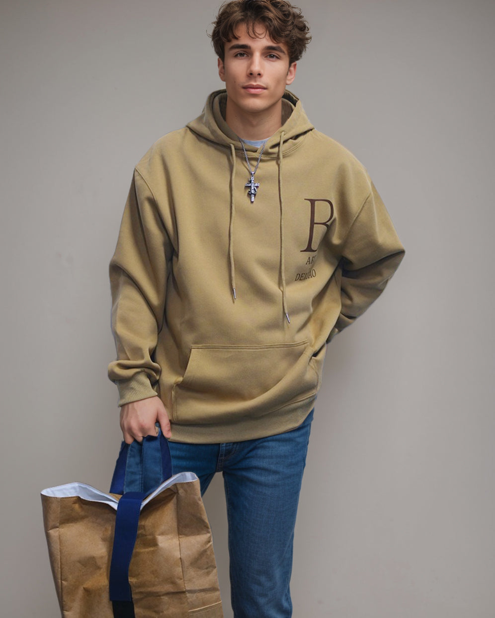 Big & Tall Athletic Streetwear Hoodie for big men view 3