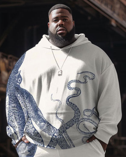 Big & Tall Graphic Hoodie Sweatpants Set for big men view 2