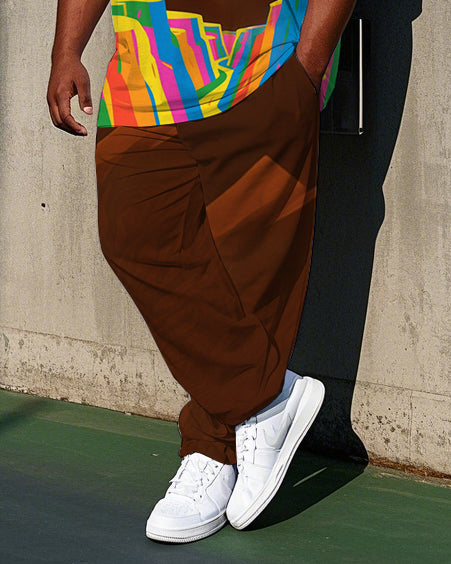 Big & Tall Streetwear T-Shirt Pants Set for big men view 3