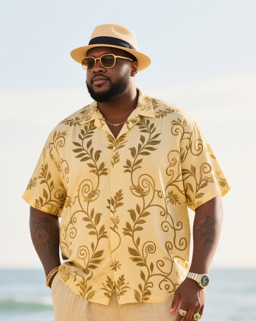 Big & Tall Hawaiian Vintage T-Shirt Pants Set for big men view 2