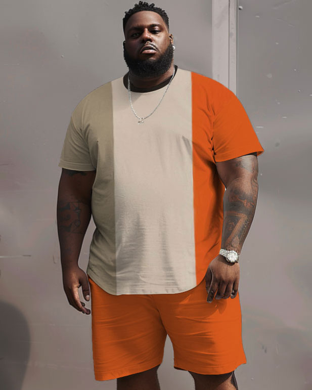 Big & Tall Colorblock T-Shirt Shorts Set for big men view 1