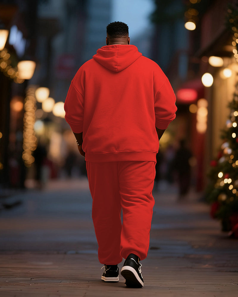 Big & Tall Graphic Hoodie Sweatpants Set for big men view 4