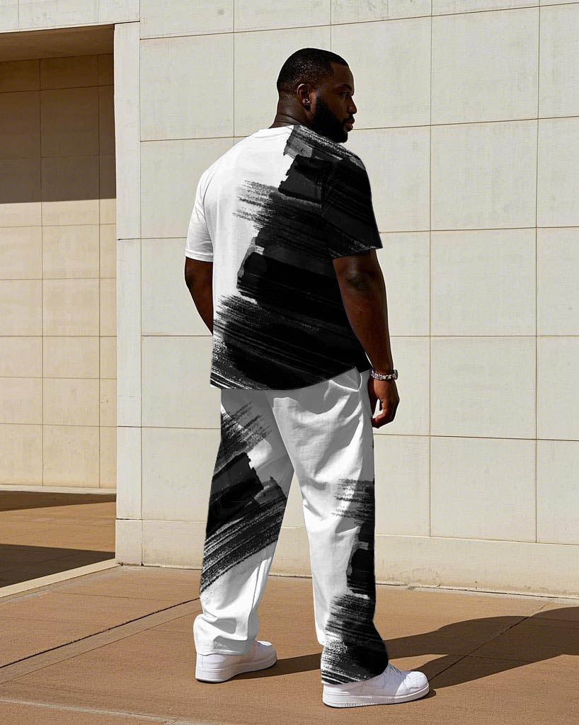 Big & Tall Streetwear T-Shirt Pants Set for big men view 4