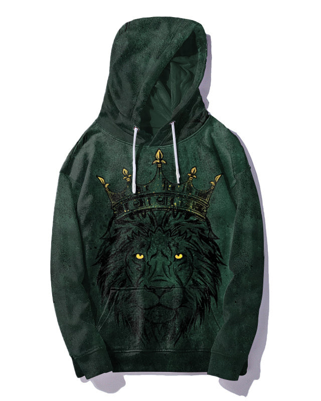 Big & Tall Green Streetwear Hoodie Sweatpants Set for big men view 3