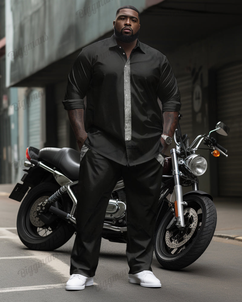 Big & Tall Colorblock Two-piece Set for big men view 1