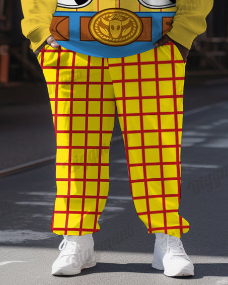 Big & Tall Western Graphic Hoodie Sweatpants Set for big men view 3