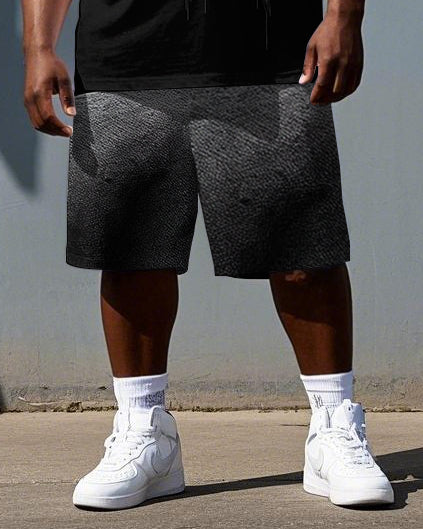 Big & Tall Graphic Skull T-Shirt Shorts Set for big men view 3