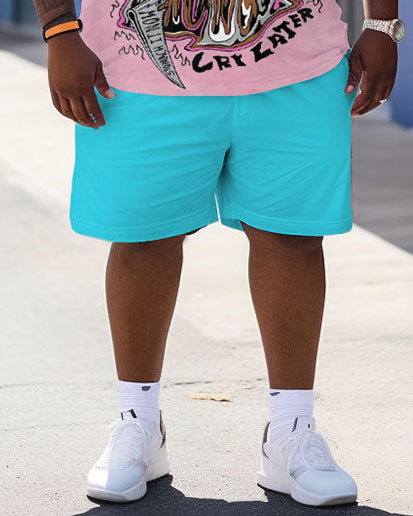 Big & Tall Skull T-Shirt Shorts Set for big men view 3