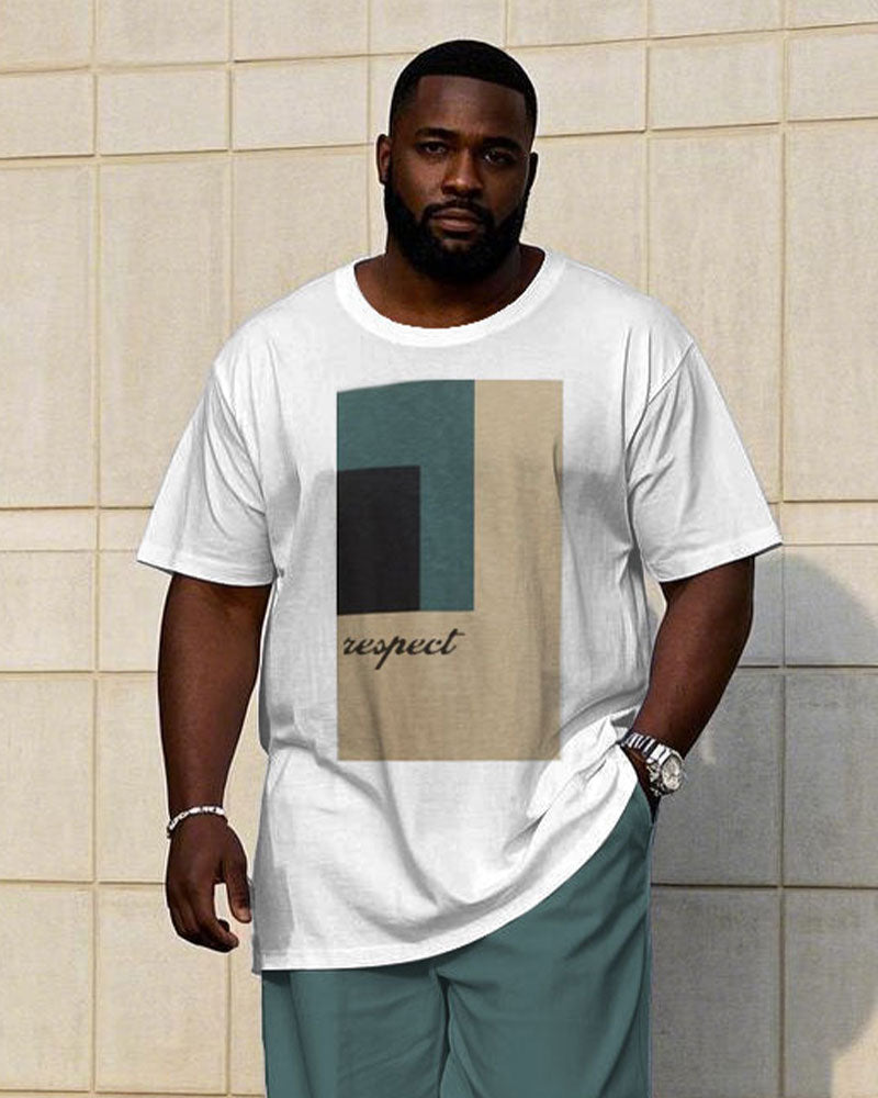 Big & Tall Colorblock T-Shirt Pants Set for big men view 2