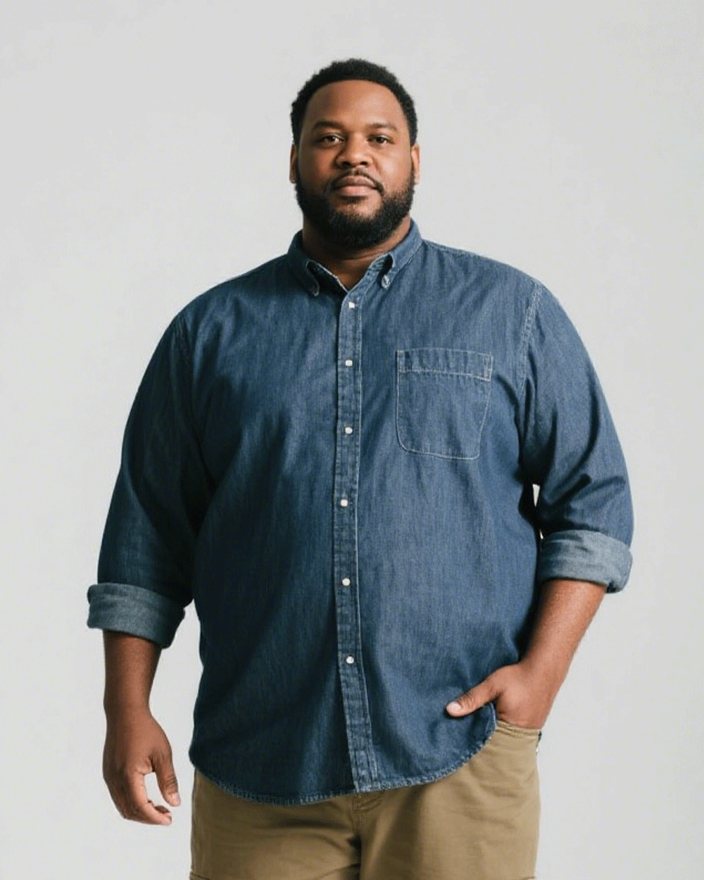 Big & Tall Denim Two-piece Set for big men view 1