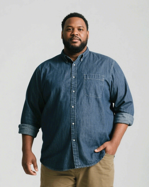 Big & Tall Denim Two-piece Set for big men view 1