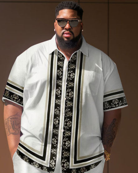 Big & Tall Streetwear T-Shirt Shorts Set for big men view 2