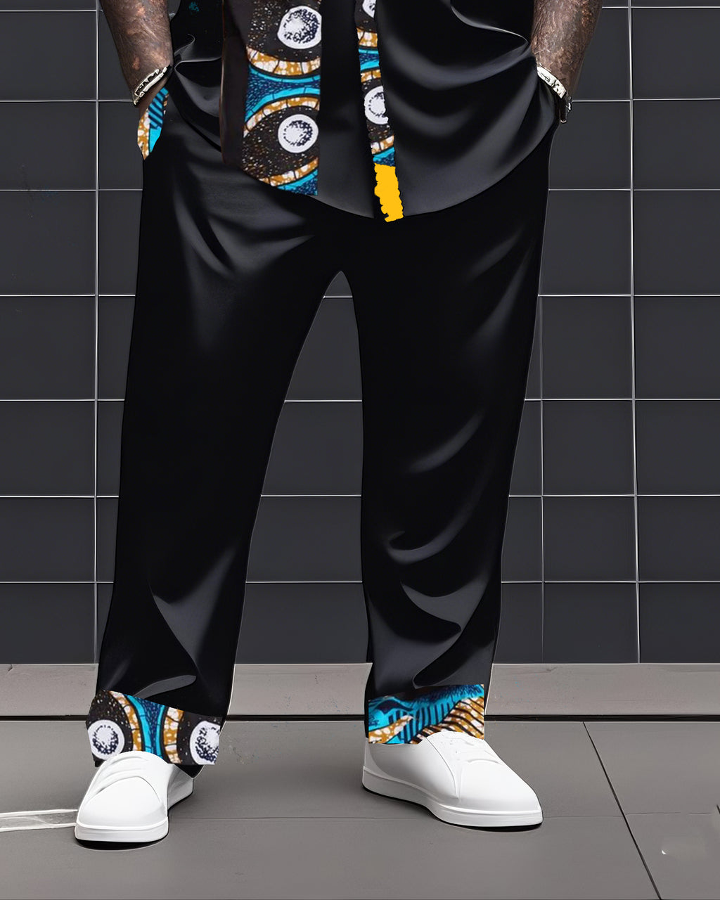 Big & Tall Graphic Streetwear T-Shirt Pants Set for big men view 3