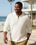 Big & Tall Solid Color Business Casual Polo Shirt for big men view 1