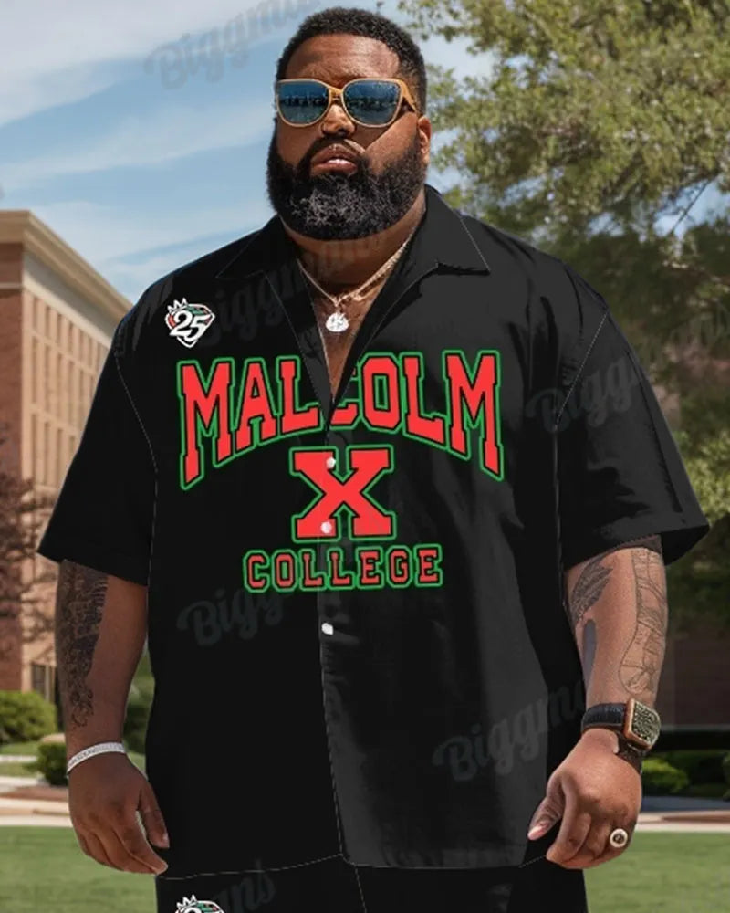 Big & Tall Graphic T-Shirt Shorts Set for big men view 5