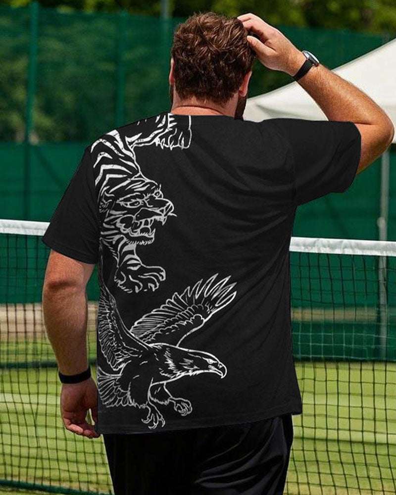 Big & Tall Black Graphic T-Shirt for big men view 1