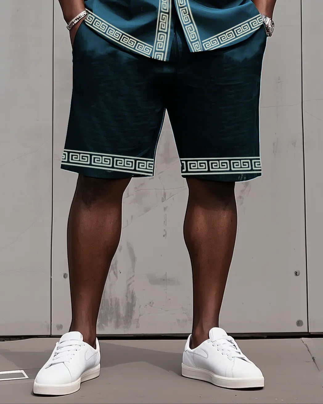Big & Tall Colorblock T-Shirt Shorts Set for big men view 19