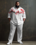 Big & Tall Graphic Floral Shirt Pants Set for big men view 1