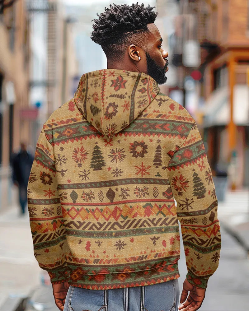 Big & Tall Western Geometric Graphic Hoodie for big men view 6