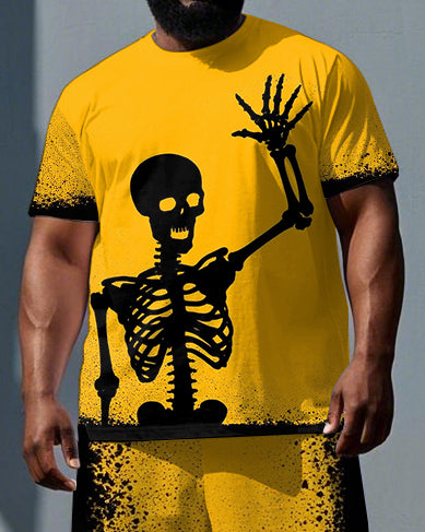 Big & Tall Graphic Smiley Skull Two-piece Set for big men view 2