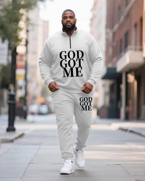 Big & Tall Geometric Graphic Two-piece Set for big men view 1