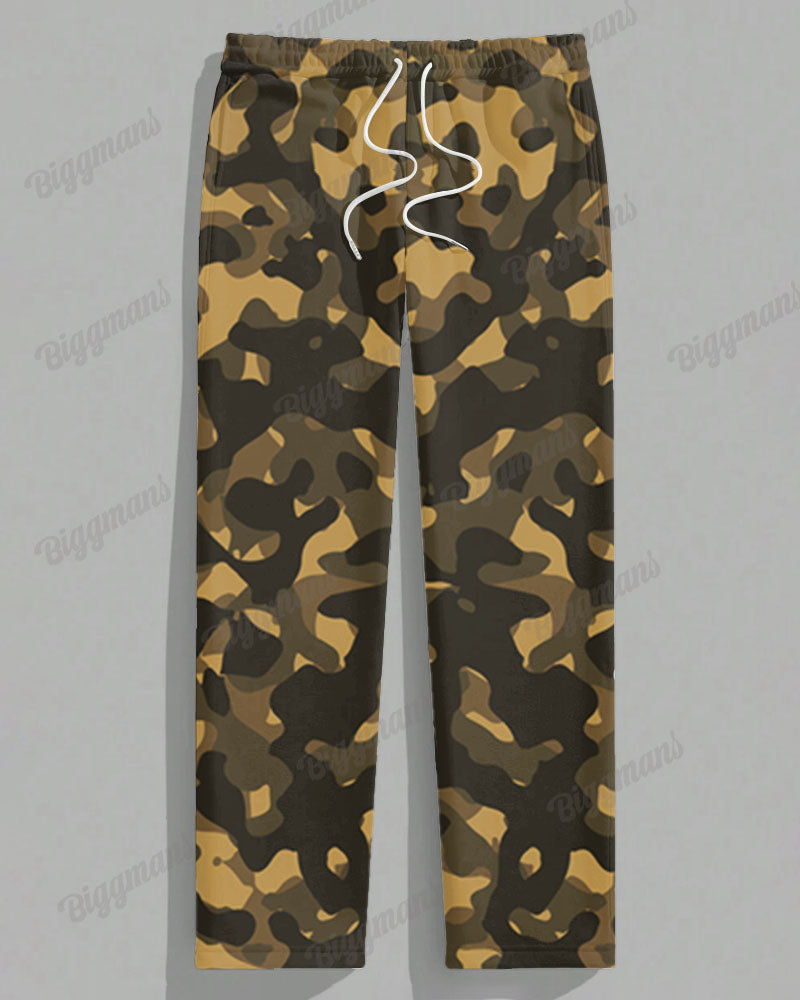 Big & Tall Graphic Camouflage T-Shirt Pants Set for big men view 3