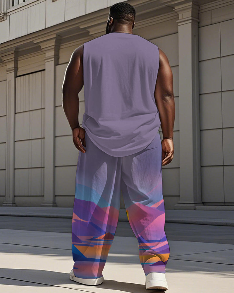 Big & Tall Graphic Vest Pants Set for big men view 4