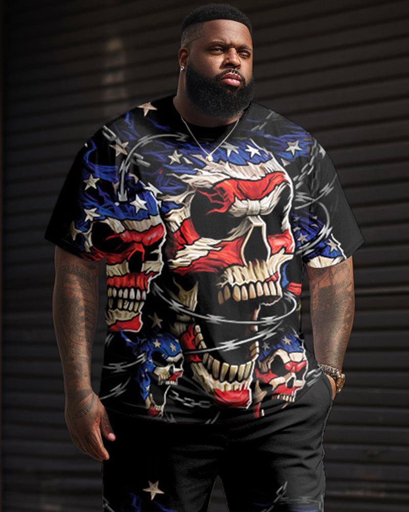 Big & Tall Graphic Skull Two-piece Set for big men view 2