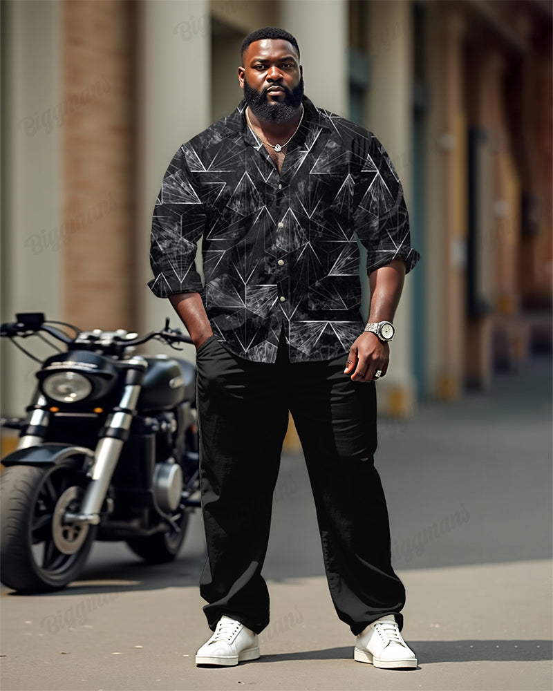 Big & Tall Geometric Business Casual Two-piece Set for big men view 1