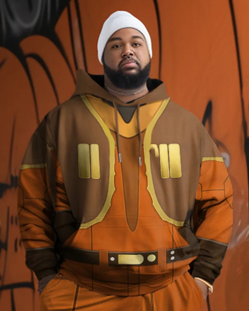 Big & Tall Graphic Hoodie Sweatpants Set for big men view 2