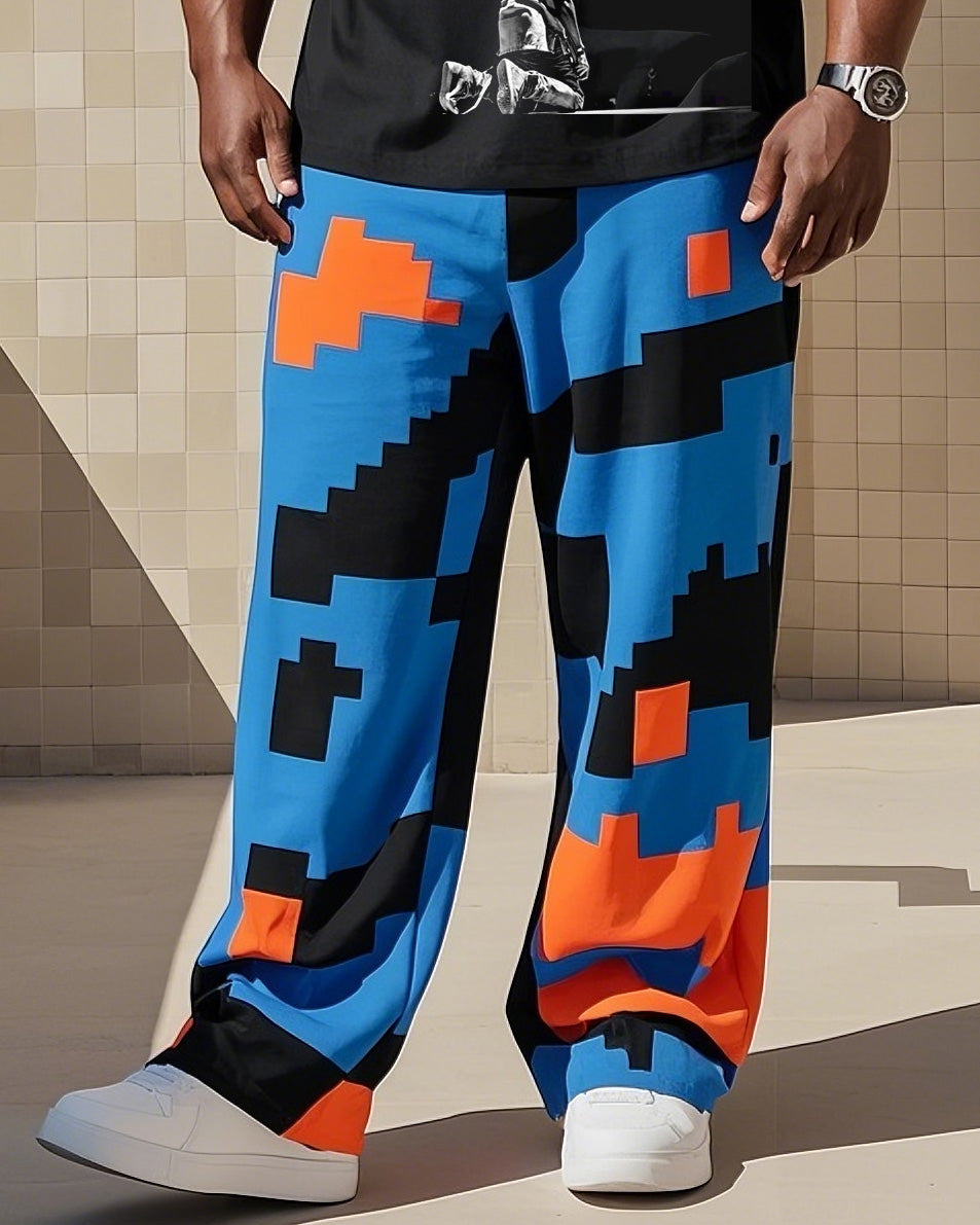 Big & Tall Colorblock Vest Pants Set for big men view 3