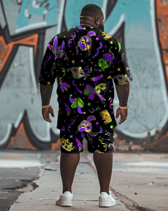 Big & Tall Graphic T-Shirt Shorts Set for big men view 2