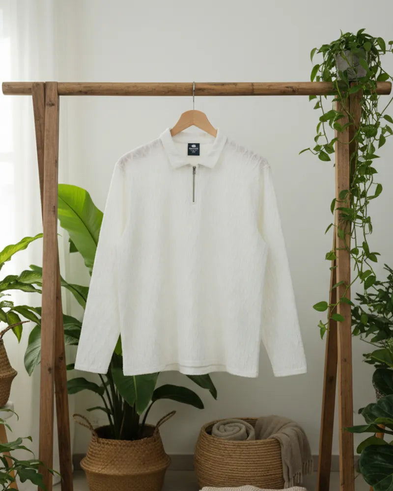 Big & Tall White Patchwork Polo Shirt for big men view 12