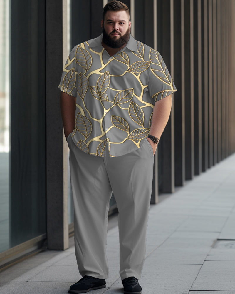 Big & Tall Geometric T-Shirt Pants Set for big men view 1