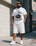 Big & Tall Graphic T-Shirt Shorts Set for big men view 1