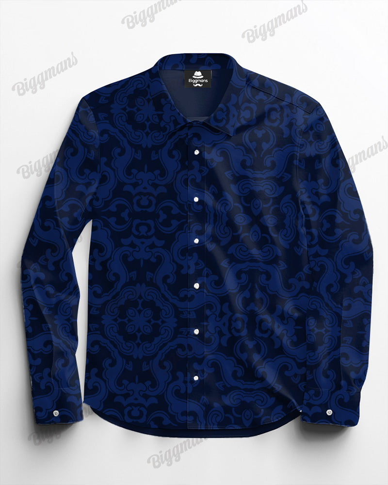Big & Tall Blue Streetwear Vintage T-Shirt Pants Set for big men view 3