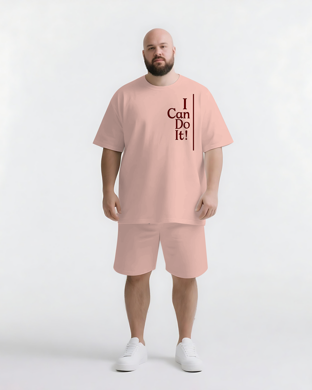 Big & Tall Graphic Streetwear Two-piece Set for big men view 3