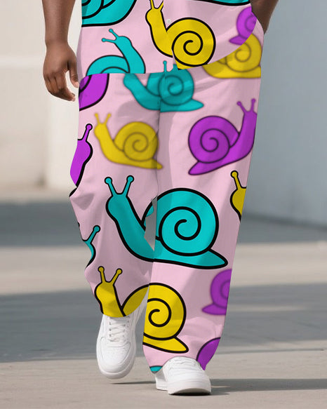 Big & Tall Graffiti Streetwear T-Shirt Pants Set for big men view 3