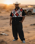 Big & Tall Western T-Shirt Pants Set for big men view 2