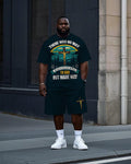Big & Tall Graphic T-Shirt Shorts Set for big men view 1