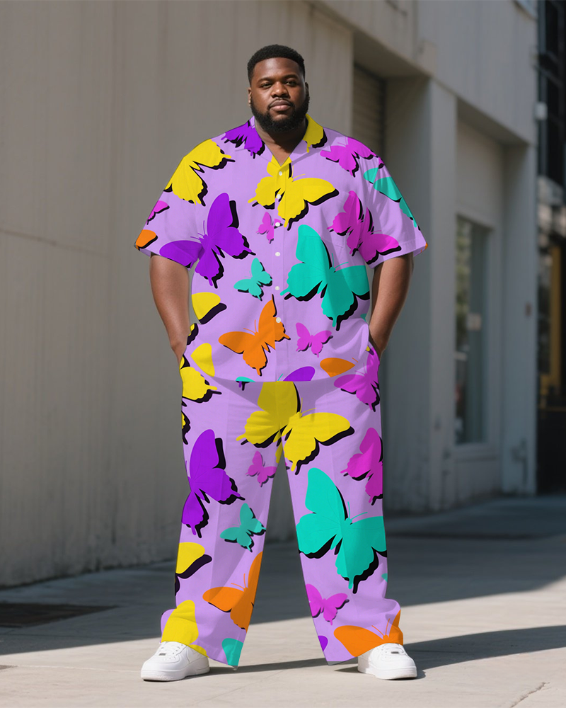 Big & Tall Graffiti Streetwear T-Shirt Pants Set for big men view 1