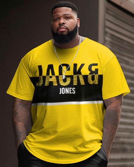Big & Tall Graphic Athletic T-Shirt Shorts Set for big men view 2