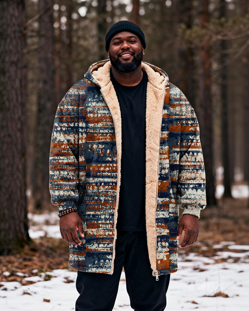 Big & Tall Striped Vintage Hoodie for big men view 2