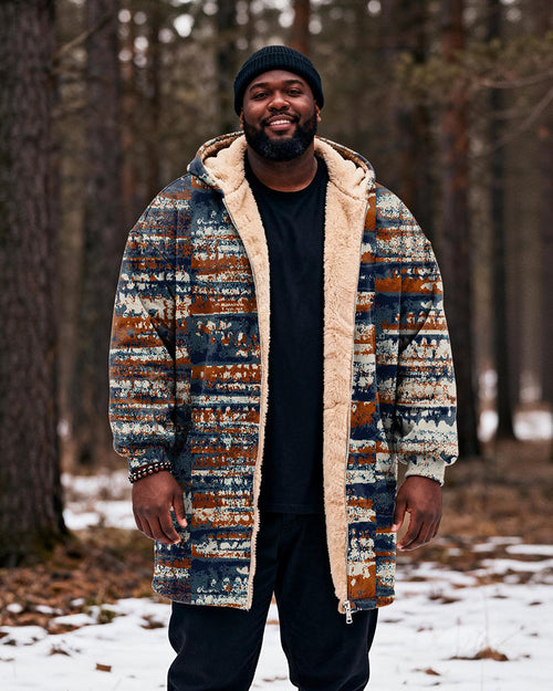 Big & Tall Striped Vintage Hoodie for big men view 2