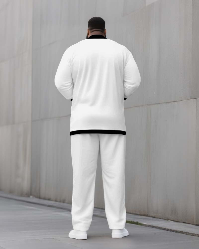 Big & Tall Solid Color Two-piece Set for big men view 9