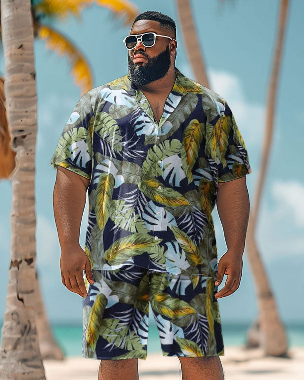 Big & Tall Hawaiian Graphic Floral Jeans for big men view 2