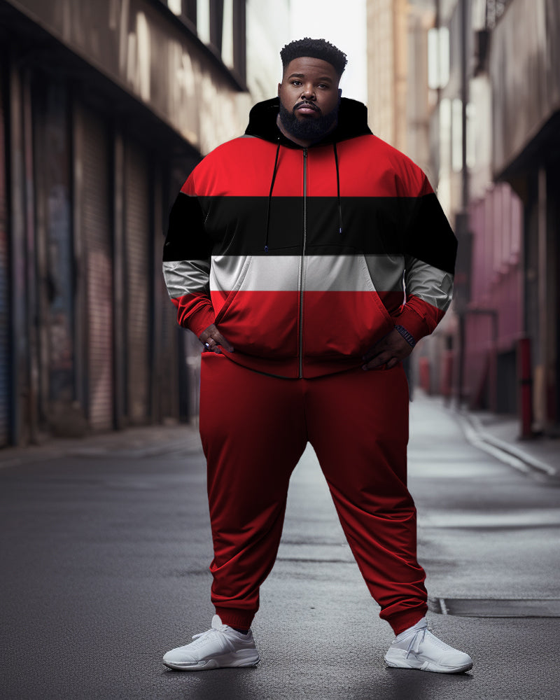 Big & Tall Colorblock Hoodie Sweatpants Set for big men view 1