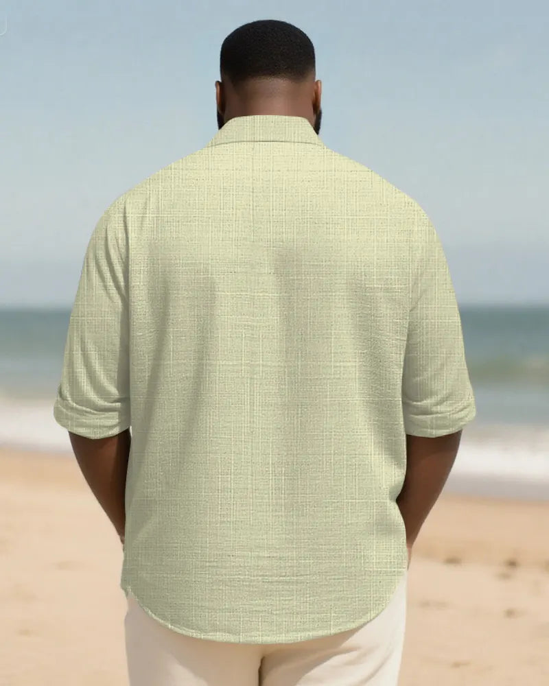 Big & Tall Patchwork Long Sleeve Shirt for big men view 16