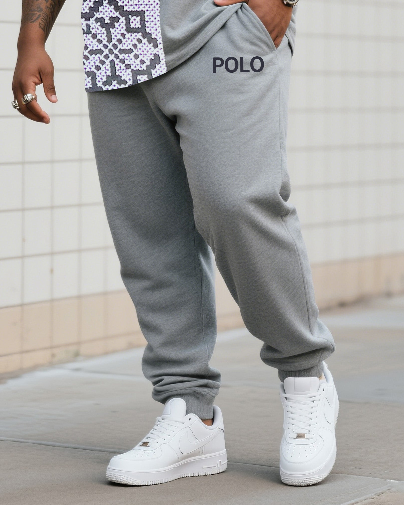 Big & Tall Striped Two-piece Set for big men view 3