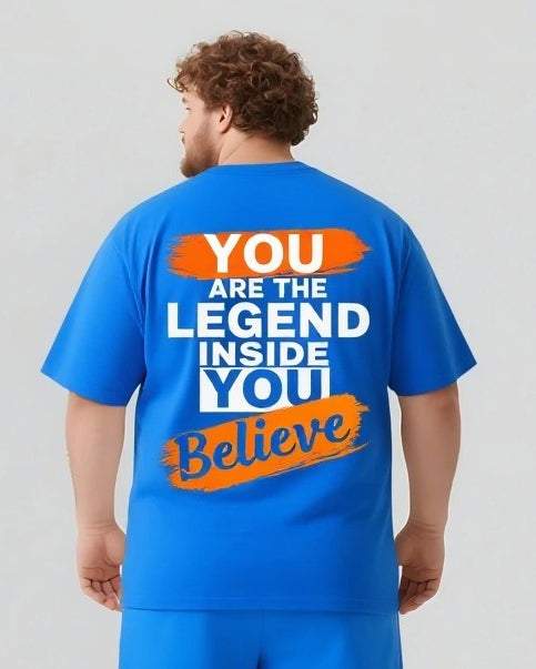 Big & Tall Graphic Streetwear T-Shirt Shorts Set for big men view 8
